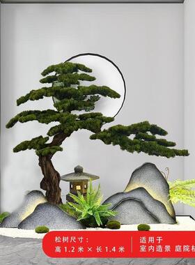新中式仿真客松室造景迎观装饰大型罗汉松8603HZ55假摆树餐厅玄关