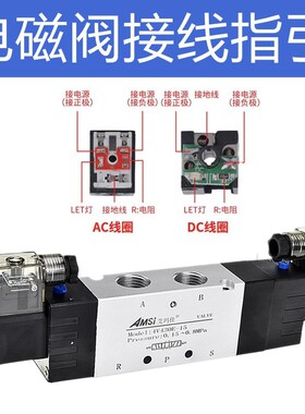 气动电磁阀4V430E-15三位五通中泄式换向阀气缸中间排气220V 24V