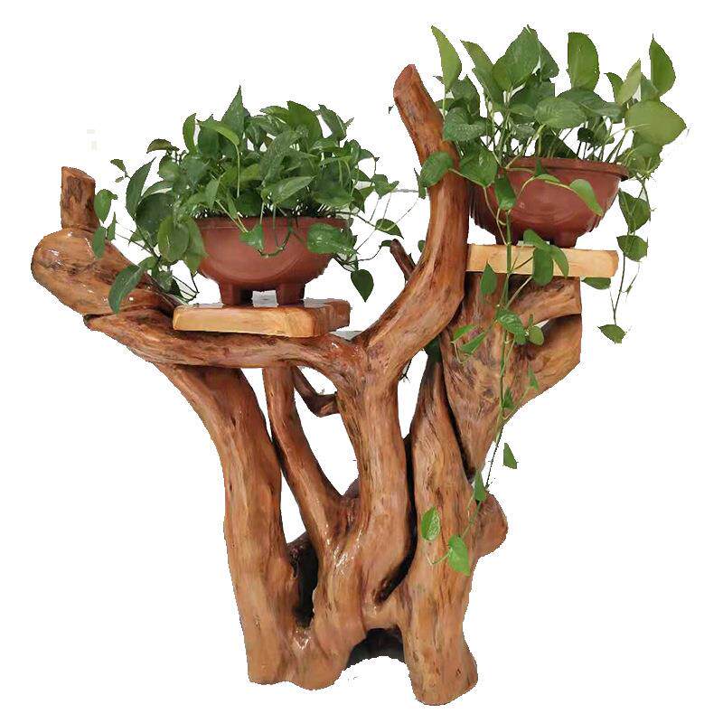 根雕根天然原木客厅底座花树架根艺随鱼缸实多木EHV层盆景摆件形