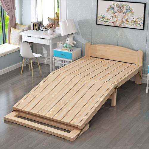 T经折床MMT7单叠人床家用成人简易济型实木出租房儿童小床双人午 - 图3