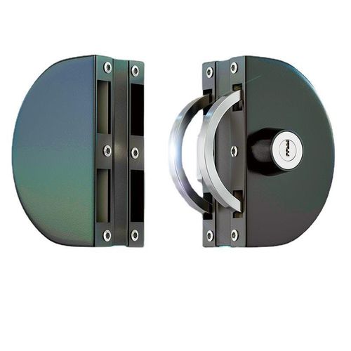 玻璃门锁免开孔办公室单开不锈钢月牙锁具商铺无框推拉门双开地锁 - 图3