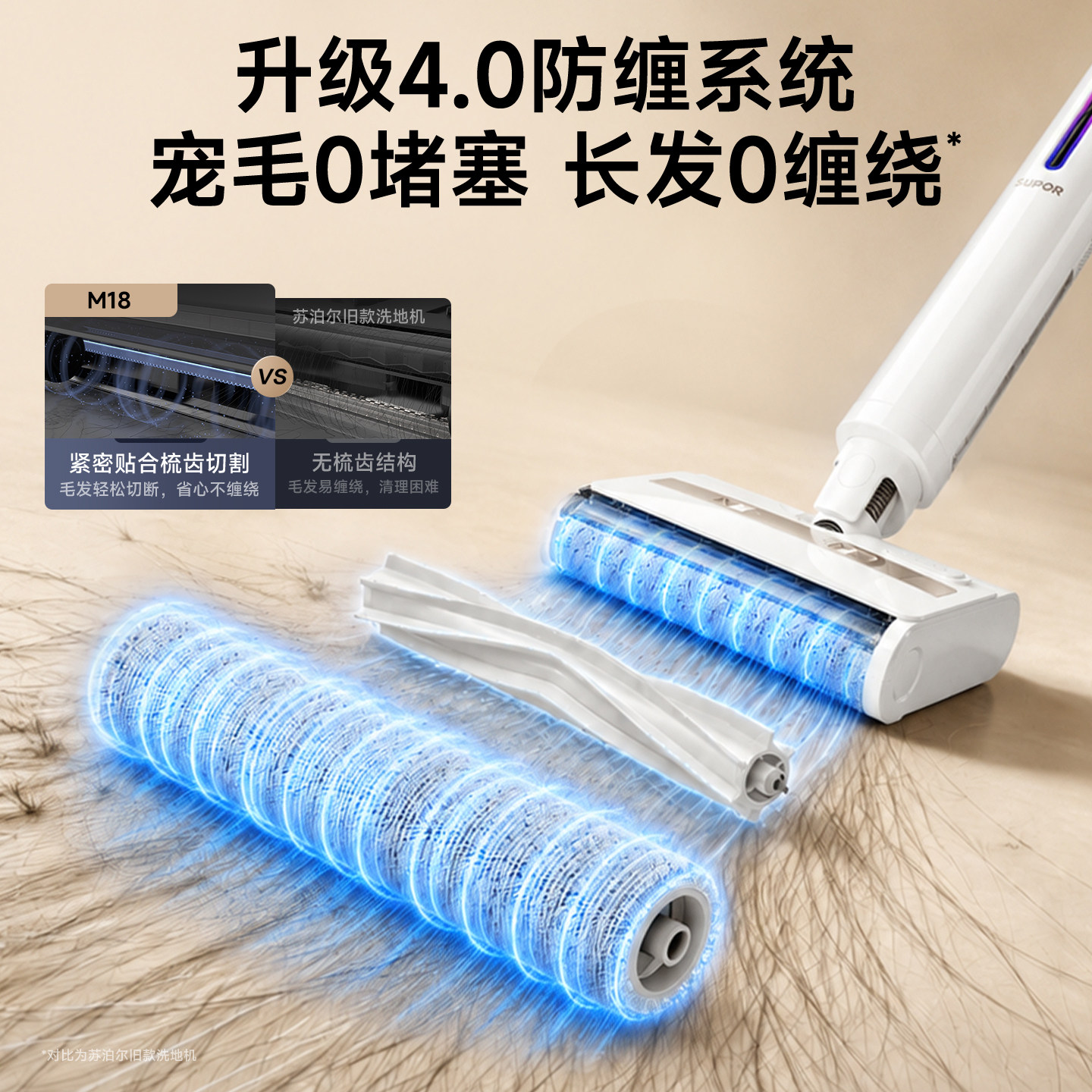 苏泊尔洗地机家用洗拖吸扫一体机大吸力拖地全自动清洗吸尘器