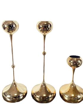 现代6142金属水滴烛台摆件样板客厅餐厅创餐桌家居烛装饰间蜡台意