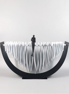 简约金属大理石抽象o人物动物摆件家居样板间酒柜葫芦树叶装饰