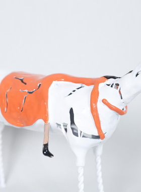 简约新中式创意镂空白马女孩金属雕塑摆件O样板间客厅动物装饰