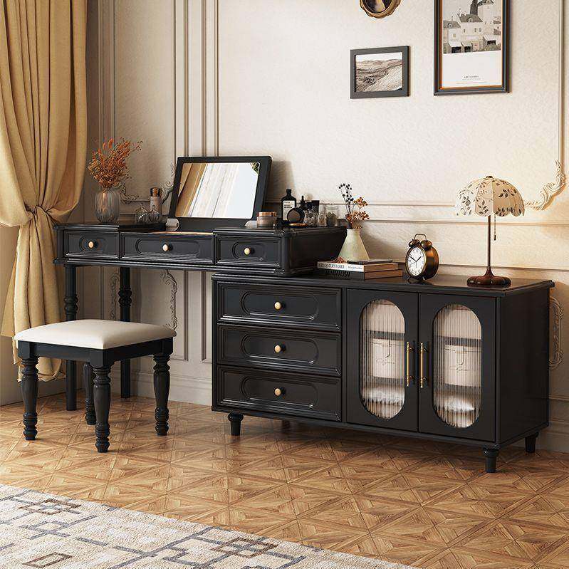 法式复VAF古小实木梳妆台斗柜一体美中古化妆桌卧式室床风尾柜户,淘宝优惠券,粉丝福利购,淘宝优惠卷