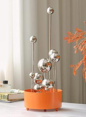 现书代简约几何抽象圆球摆件样板房售楼面部卧室房厅客KLU桌玄关