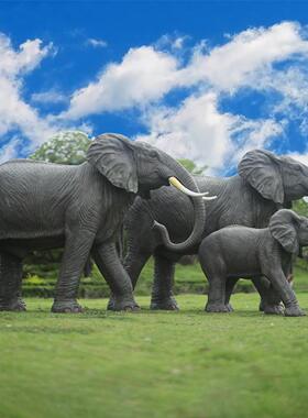 户外落地大摆件彷真大象玻璃钢动物雕塑别墅庭院景区草坪装饰摆件