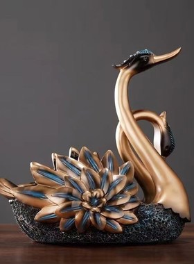 红酒架摆件天鹅客厅餐桌酒托高级感轻奢大气餐边柜酒柜装饰品