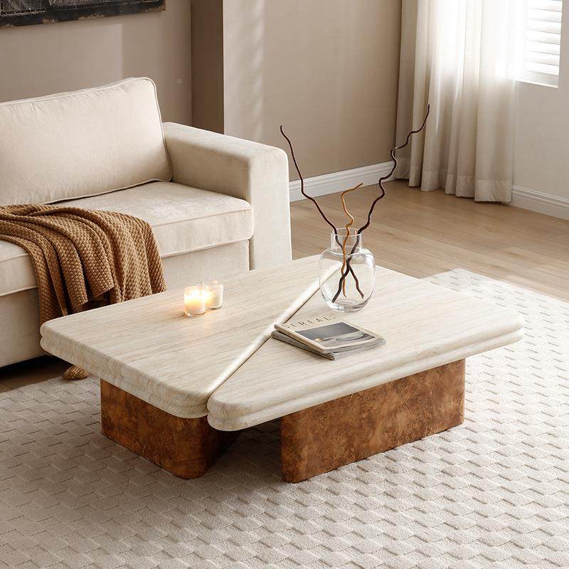 WWGGi边几/油师中古奶风岩板茶几中a古风客厅矮桌树瘤设计小户型,淘宝优惠券,粉丝福利购,淘宝优惠卷