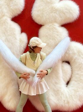 巨型毛绒抱抱墙美陈新年商场商业街福字背景墙网红打卡拍照背景墙