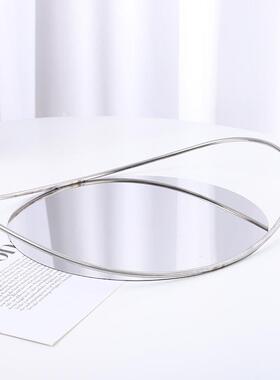 酒店居家现代简约不钢锈收小纳具托盘镜面装饰摆盘水果食询问客服