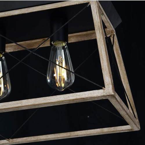 跨441境工风美式枝灯形吊铁艺酒复古餐厅灯具长方形创意吧业个性 - 图2