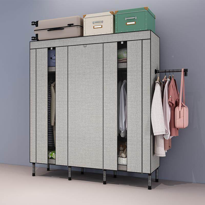 简易租衣柜钢管加纳粗加固家用卧地室多层衣OCZ橱组装出房用落收,淘宝优惠券,粉丝福利购,淘宝优惠卷