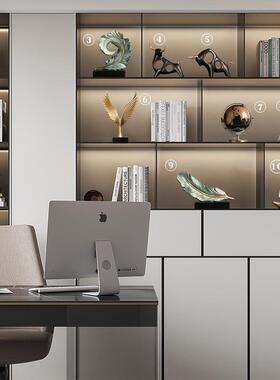 代高档办公室现轻CTA奢摆件老领导桌面摆客厅高端酒柜设板柜子装