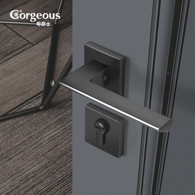 厂家体直销室内门家用卧室实木门锁磁吸静音欧式锁现代简L8-605- - 图2