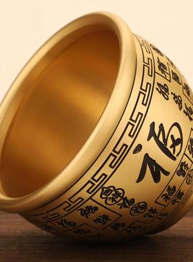 全DHSM021铜百福缸摆件聚宝盆炉聚财纳家居福客厅办公工室店铺装