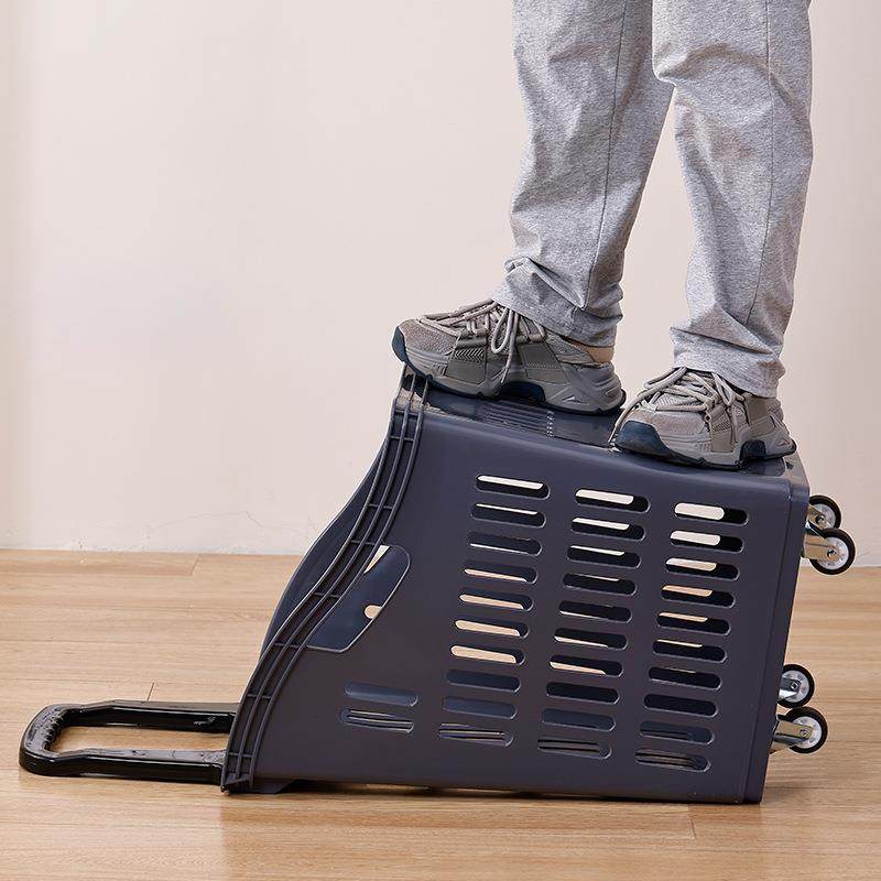 超市手杆式购物篮特大691号拉杆带轮大拉卖场提筐塑色料小推车红,淘宝优惠券,粉丝福利购,淘宝优惠卷