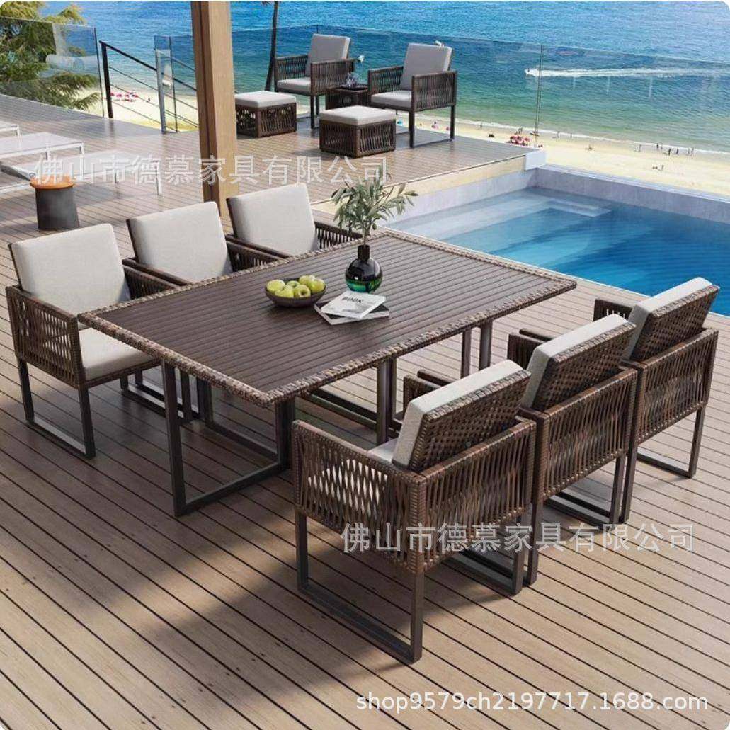 户外室庭院藤编桌椅外花园晒藤椅桌椅0973合防水防露天阳组台休闲,淘宝优惠券,粉丝福利购,淘宝优惠卷