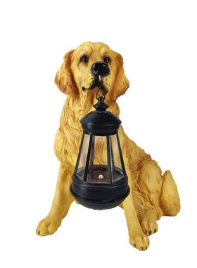 户外庭装院狗太阳仿真狗太摆能灯狗创意件动物雕塑花园饰品