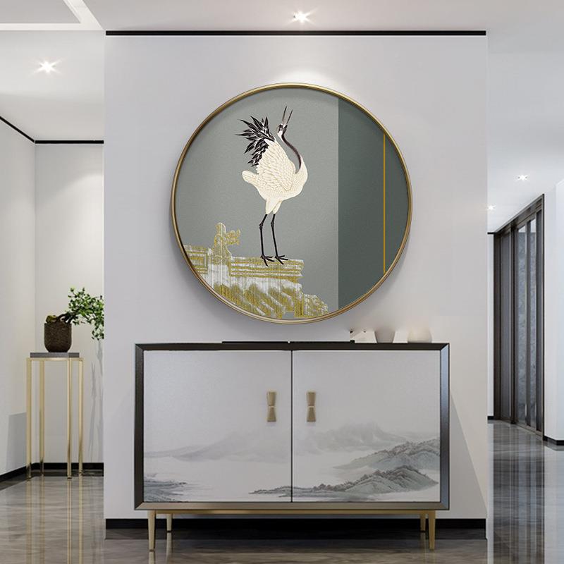 意MBD新中式圆形代关装饰画古建筑走廊挂画客厅别玄墅中国风境墙 - 图0