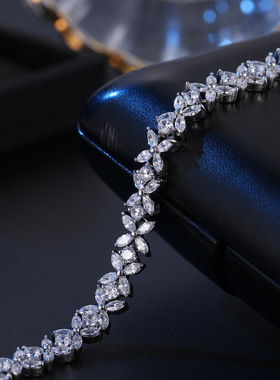 嘟嘟蝶饰品时尚大钻手链闪亮锆石新款饰品手链 欧美风格 饰品