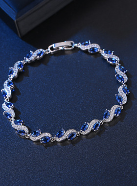 嘟嘟蝶 时尚闪钻新款锆石 气质百搭手链简约典雅手链光芒