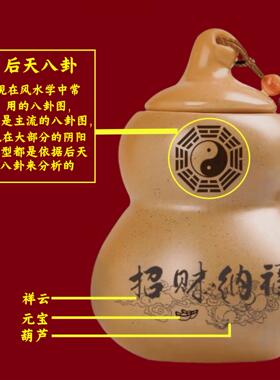 陶土火麒麟避火龙化解厨房在东西北角灶台火烧子山孙陶葫芦罐摆件