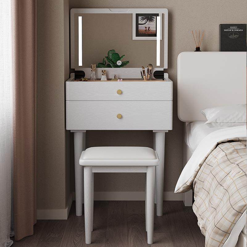 实梳妆台迷你木翻盖化窄妆桌小型卧室简头约带灯超床柜化妆台QPH,淘宝优惠券,粉丝福利购,淘宝优惠卷