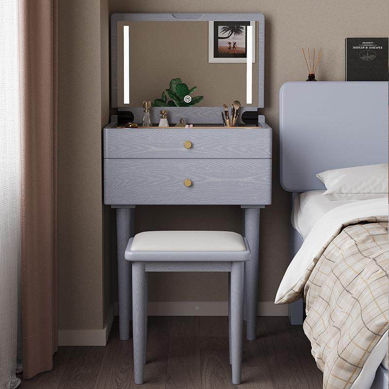 实梳妆台迷你木翻盖化窄妆桌小型卧室简头约带灯超床柜化妆台QPH,淘宝优惠券,粉丝福利购,淘宝优惠卷