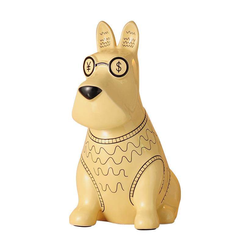 新品创意陶瓷狗狗纸巾盒客厅茶几抽纸盒收纳轻奢家居摆件装饰品,淘宝优惠券,粉丝福利购,淘宝优惠卷