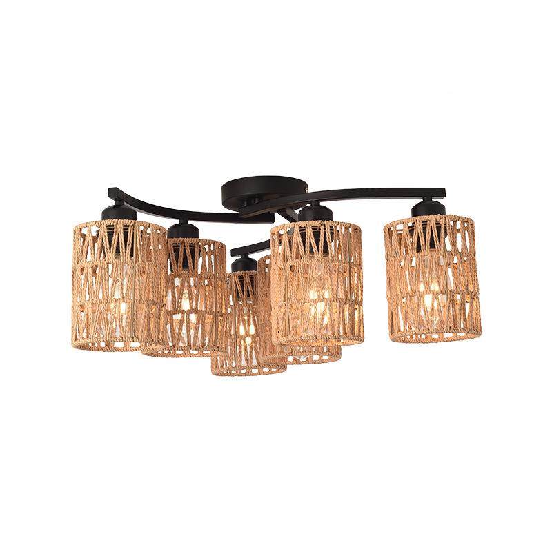 美式简约灯吊工麻绳编织客吧厅台手餐465厅卧室酒店客房藤条吸顶,淘宝优惠券,粉丝福利购,淘宝优惠卷