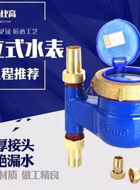 德国进口家用水表 旋翼式自来水冷水表4分6分丝扣冷水数字全铜高