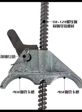 德国进口建筑新型蝴蝶扣配件钢筋拉紧器拉紧器模板卡平板扣穿墙螺