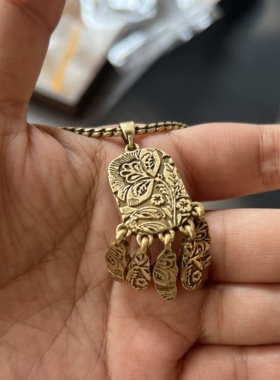 中古vintage复古华丽风格多层浅蓝色山茶花串珠耳夹