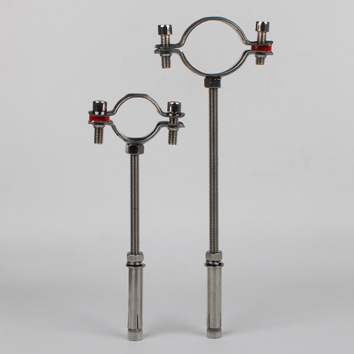 304不锈钢固定管支架膨胀螺丝管道卡扣管卡钢管抱箍管夹管箍托架 - 图0