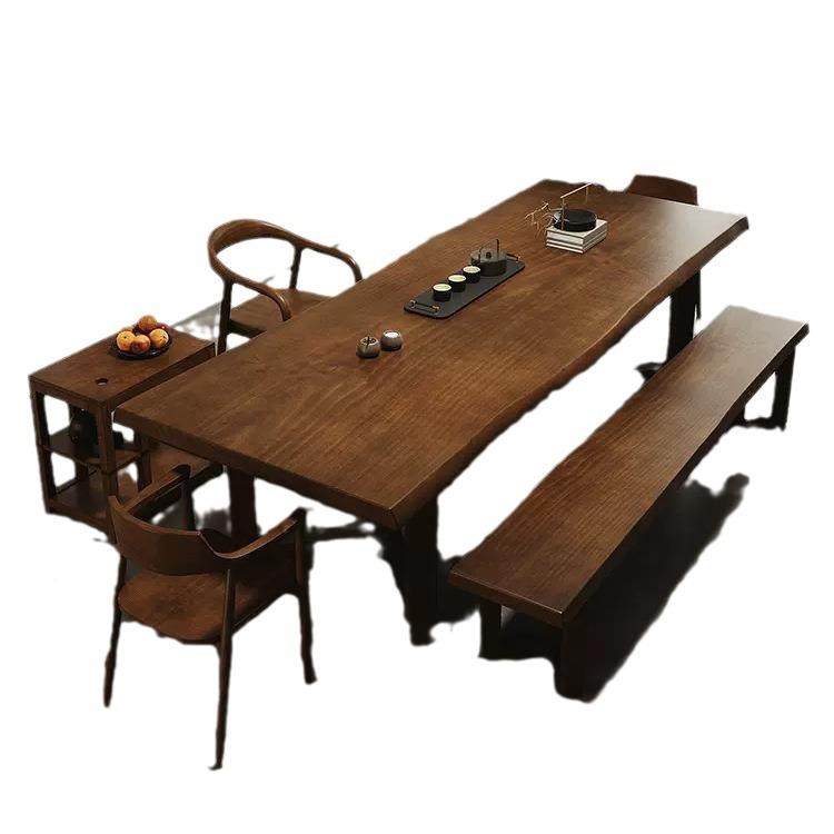 新茶中形式实木茶桌原木大板3米长方茶台套全JBN办公室客厅接待桌,淘宝优惠券,粉丝福利购,淘宝优惠卷