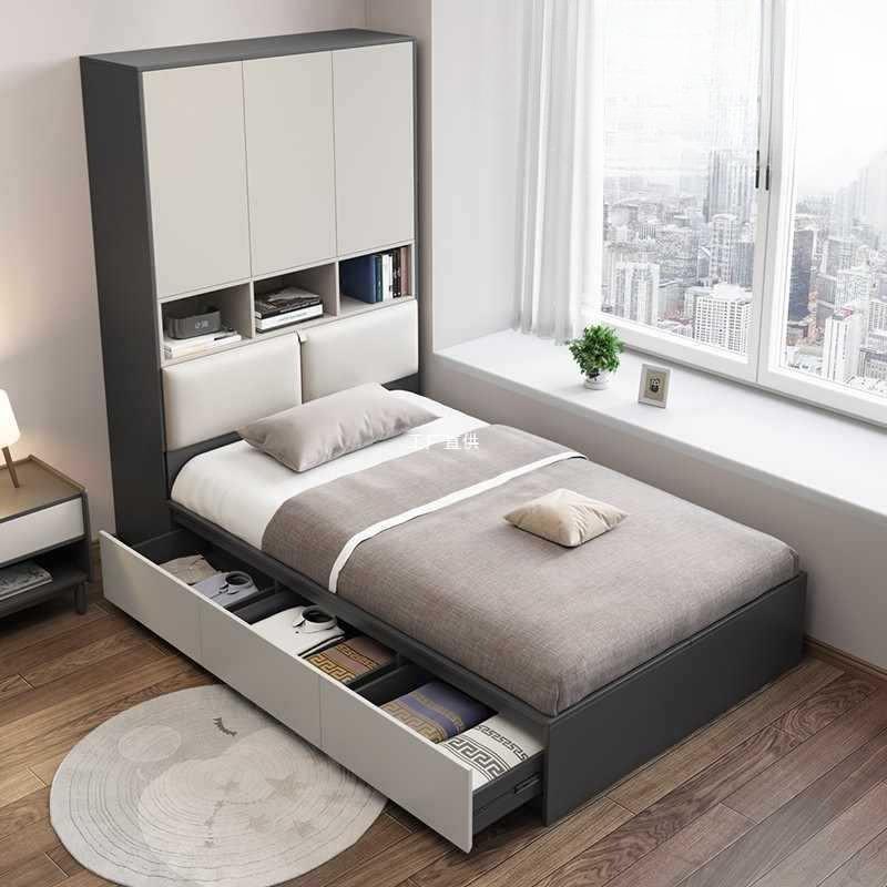 简F9669H7S约小户人型衣柜床一儿体榻榻米床室小户型多功能单储物 - 图0