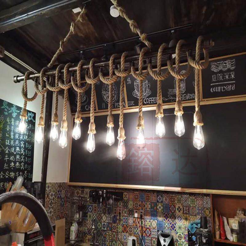美式复乡村橱窗装古饰麻绳灯工业风酒吧厅店293吧台服装水餐管吊,淘宝优惠券,粉丝福利购,淘宝优惠卷