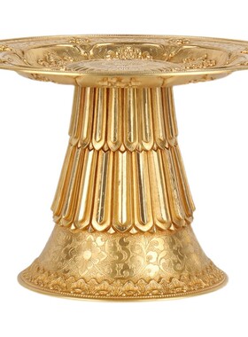 慧宝纯黄铜供盘家用八吉祥藏式曼扎托盘果盘八宝贡盘底盘桌面摆件