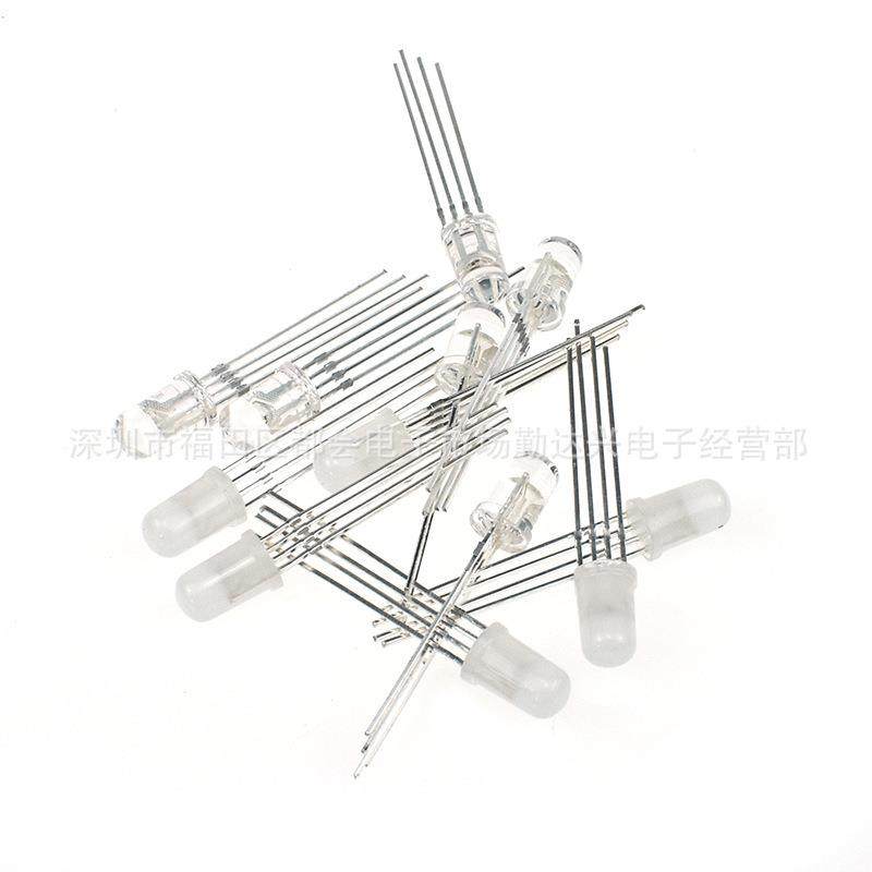 F5/5mm全彩雾状共阴四脚高亮全彩RGB灯珠直插LED发光二极管,淘宝优惠券,粉丝福利购,淘宝优惠卷