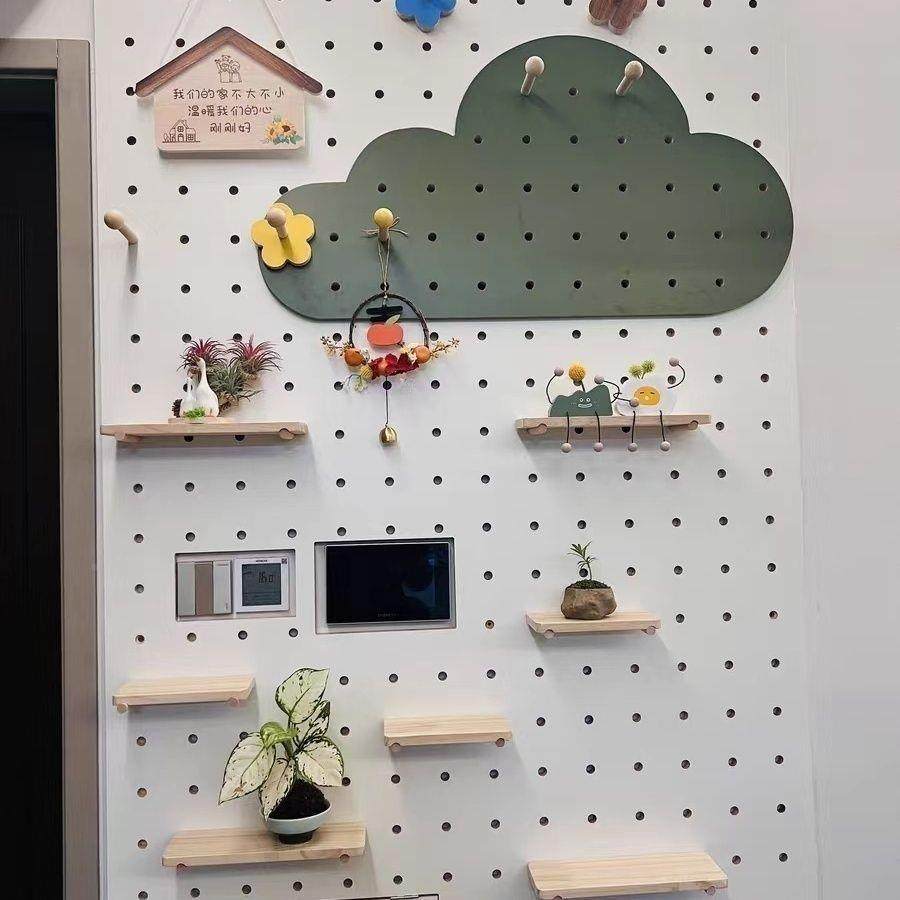 洞板半圆形洞云朵玄关墙墙面置物架SRW上收实木挂板入户隔板纳架,淘宝优惠券,粉丝福利购,淘宝优惠卷