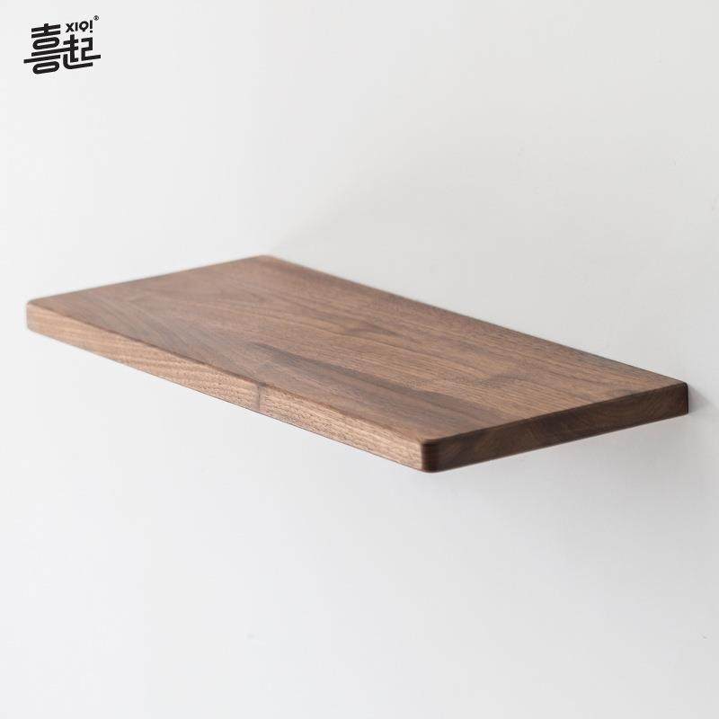 架ZQ胡桃木木实墙面一字板置物架上墙木质书一字型挂F76J66JJ墙原,淘宝优惠券,粉丝福利购,淘宝优惠卷