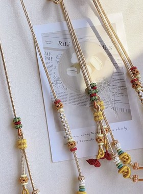 手工编织手机挂绳长款可调节防丢吊坠挂件女精致高级感