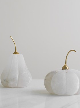 现代轻奢创意云石南瓜摆件高级感抽象艺术客厅办公室书房酒柜摆设