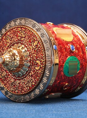 藏式磁悬浮转转筒西藏转桶家居用六字电动彩色发光创意装饰摆件