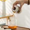 Ceramic travel tea set, one pot, three cups and four cups, glass male cup, outdoor portable bag, Kung Fu tea set, customized