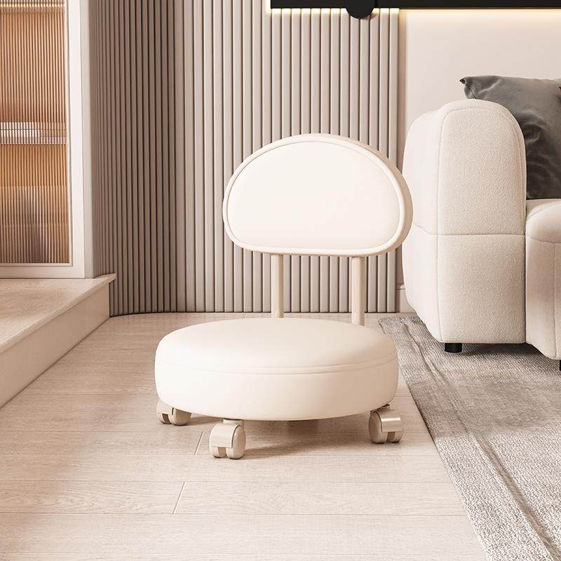 批家用靠背滑轮矮凳美缝凳子椅子带娃学步凳旋转美甲修脚矮凳圆凳,淘宝优惠券,粉丝福利购,淘宝优惠卷