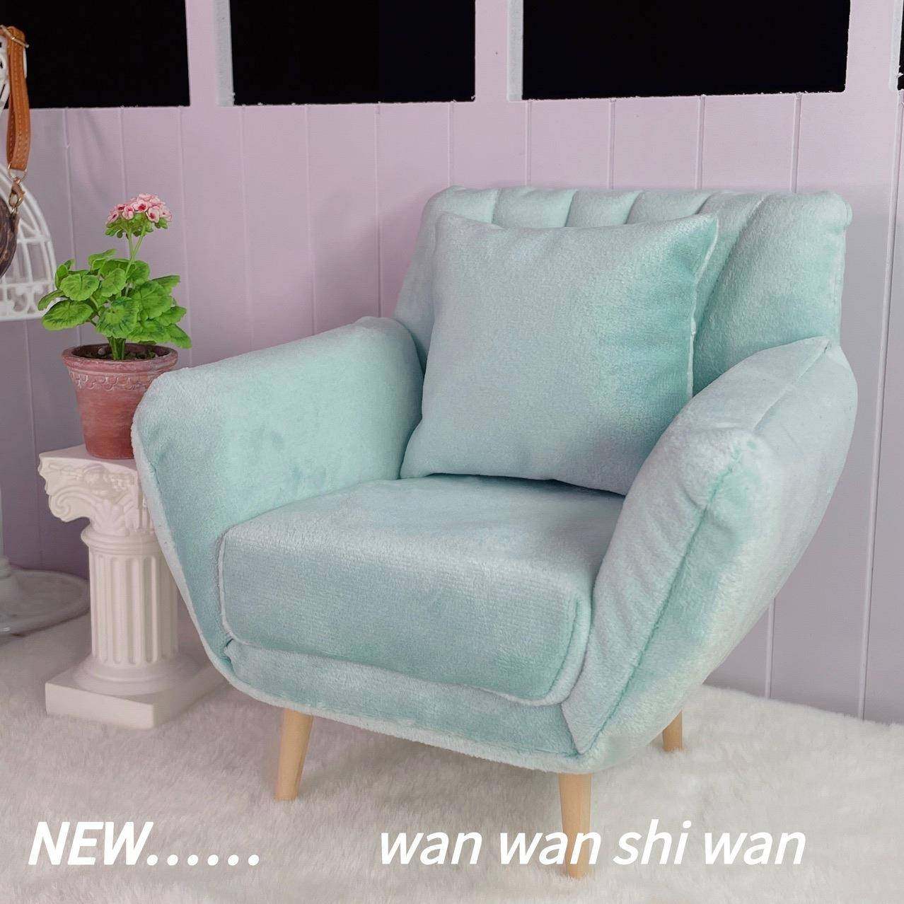 6分娃屋家具小布blythe单双三人bid绒布微缩沙发场景拍照道具布置,淘宝优惠券,粉丝福利购,淘宝优惠卷