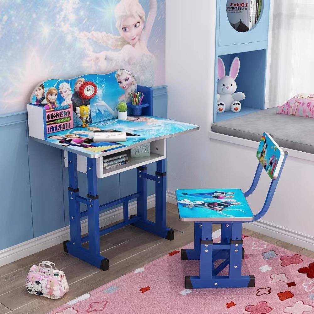Study table, children's desk, primary school student writing table and chair set, lifting desk, solid wood desk, simple home use